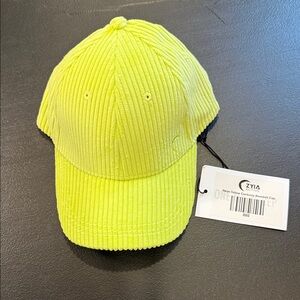ZYIA Neon Yellow Corduroy Baseball Cap 860
